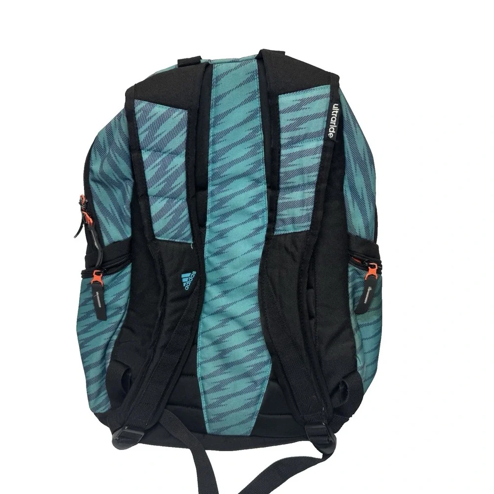 Adidas Backpack UltraRide Unisex Teal Blue Black Stripes 17